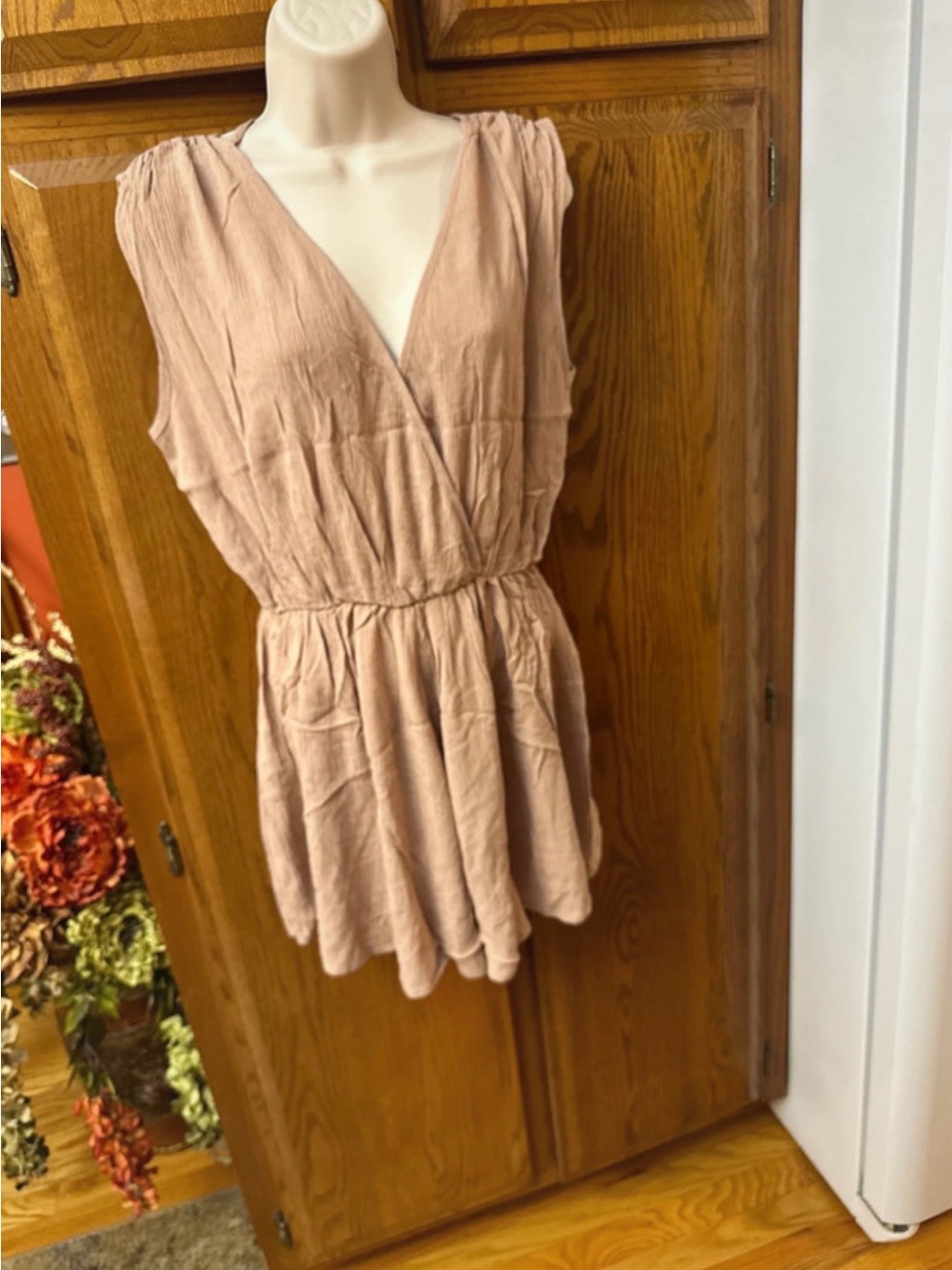 Zenana Outfitters Blush Pink Sleeveless V-Neck Romper